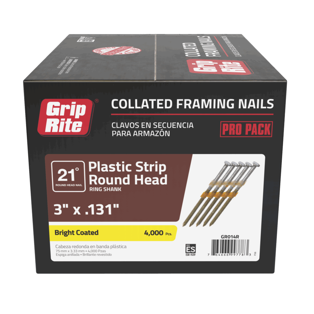 Plastic strip collated nails boost productivity